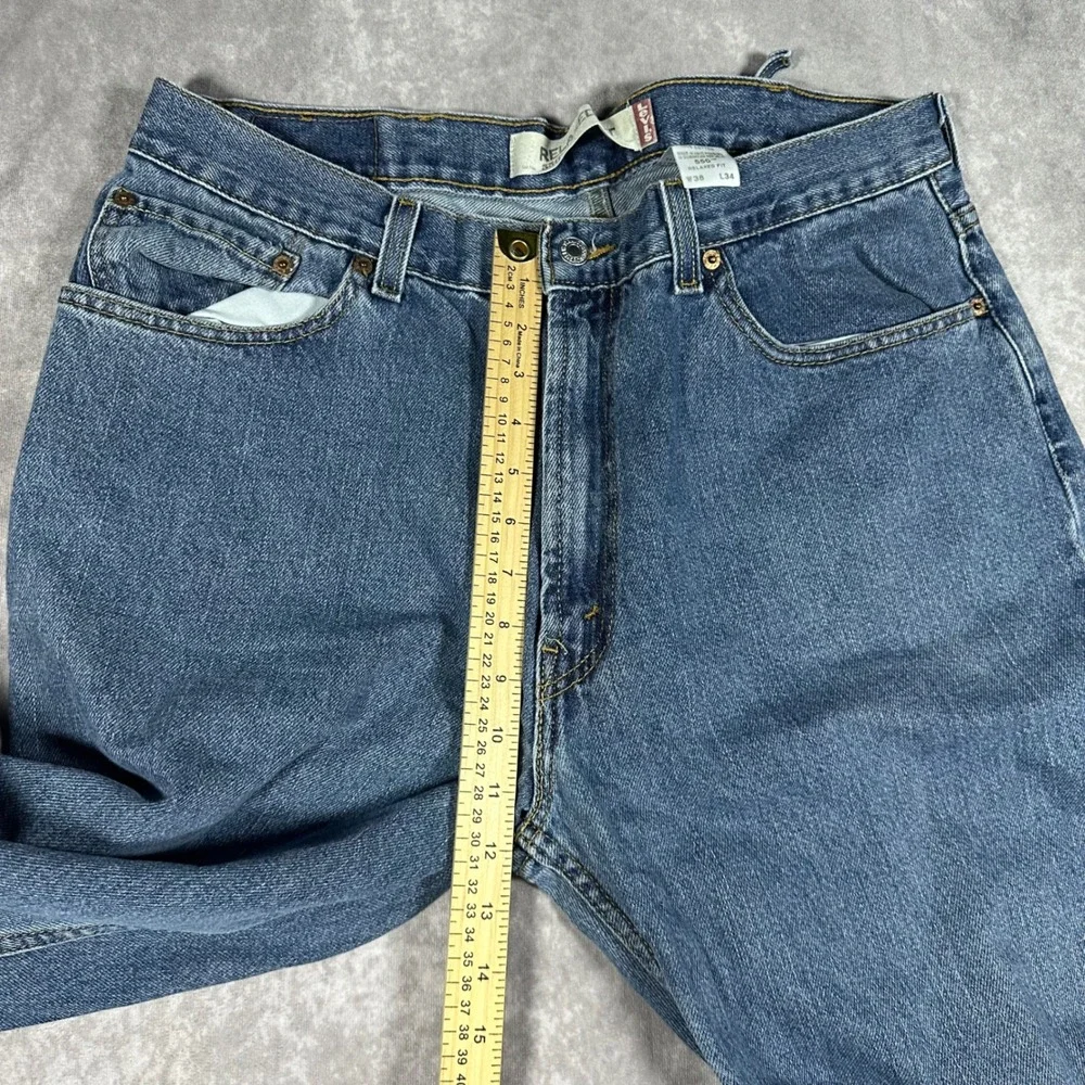 Levis 550 Relaxed Fit Tapered Leg Jeans Mens 38x34 Blue Medium Wash Denim Work